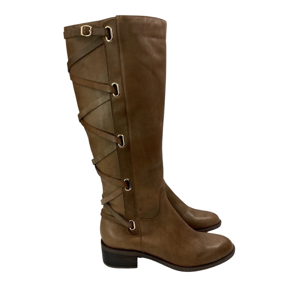 NWOB BCBGeneration "Janiss" Tall Tan Leather Riding Boot Size 6.5 / 36.5 - Picture 4 of 14